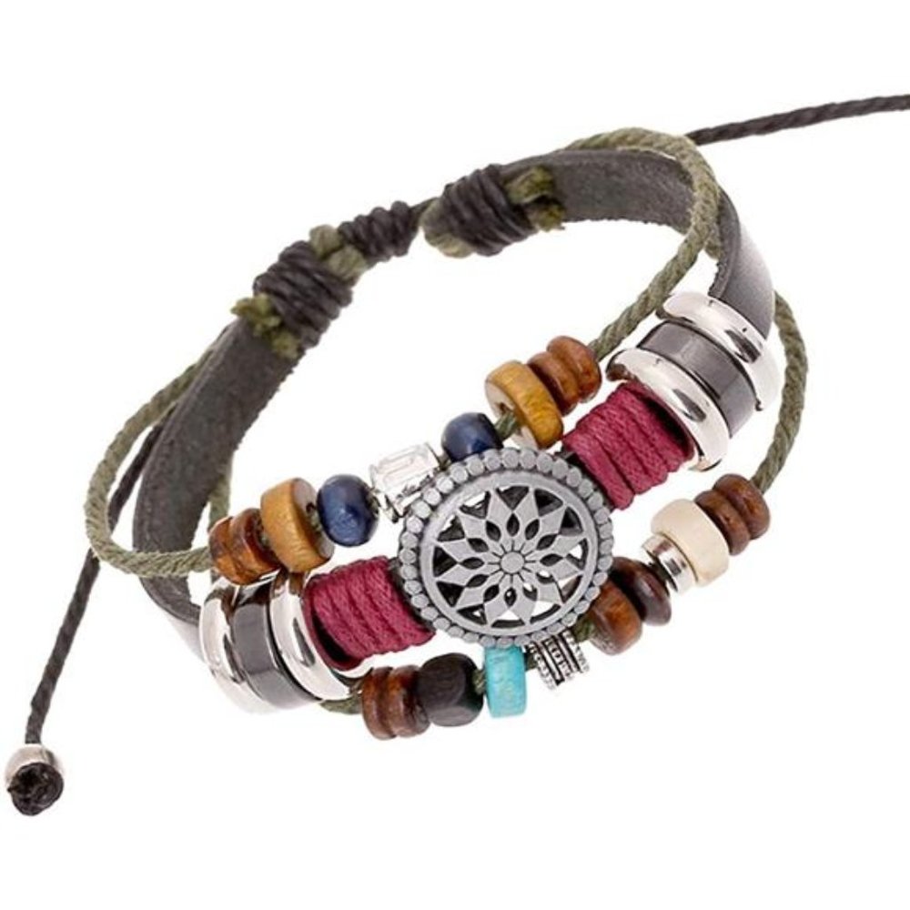Bohemia Wind Beaded Multilayer Hand Woven Bracelet Leather - Picture 2 of 6